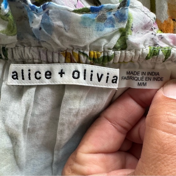 Alice + Olivia Tereza Floral Romantic Cottagecore Feminine Top Medium - Picture 9 of 11